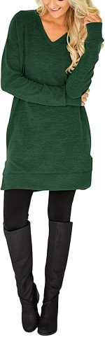 LERUCCI Womens Casual Long Sleeves Solid V-Neck Tunics Shirt Tops with Pockets - Image 5